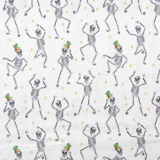cotton - Skeletons Cream Metallic fabric - FO:REST Fabric 布恩堂Liberty fabrictana lawnjapanese fabricykk zipper