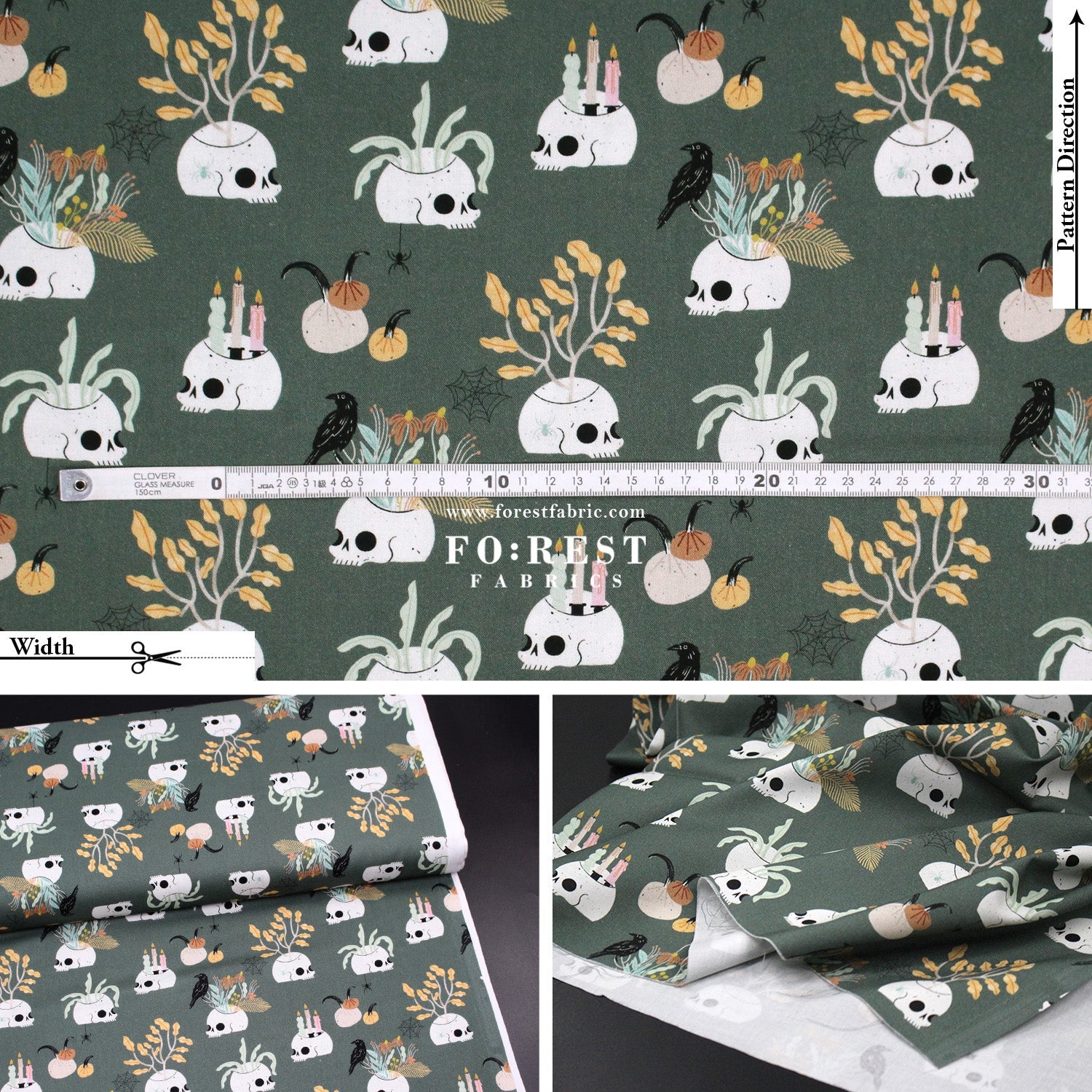 cotton - Skulls fabric - FO:REST Fabric 布恩堂Liberty fabrictana lawnjapanese fabricykk zipper