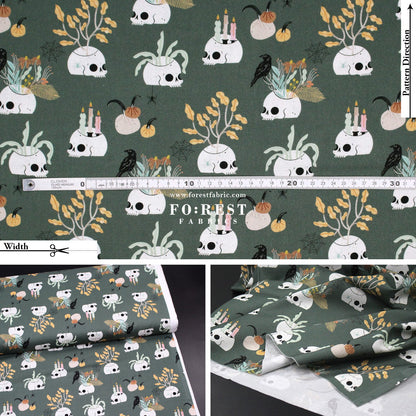 cotton - Skulls fabric - FO:REST Fabric 布恩堂Liberty fabrictana lawnjapanese fabricykk zipper