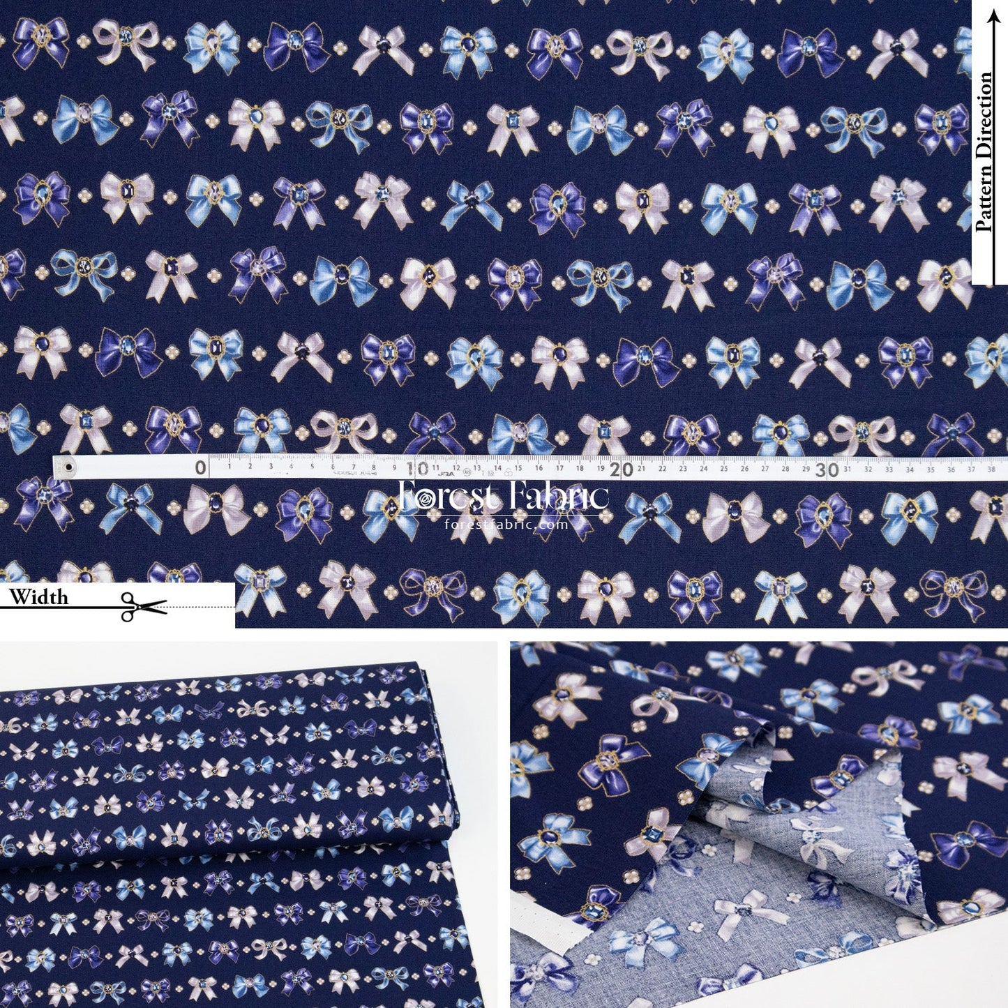 cotton - Sparkling Ribbons fabric - FO:REST Fabric 布恩堂Liberty fabrictana lawnjapanese fabricykk zipper