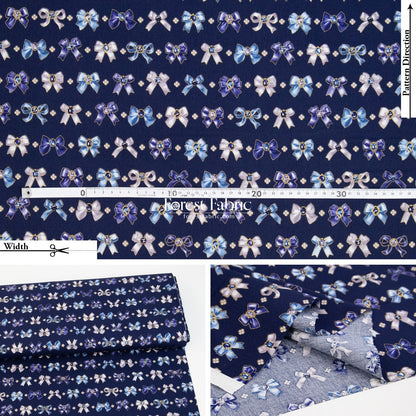 cotton - Sparkling Ribbons fabric - FO:REST Fabric 布恩堂Liberty fabrictana lawnjapanese fabricykk zipper