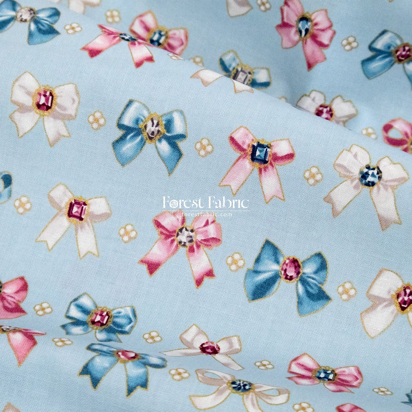 cotton - Sparkling Ribbons fabric - FO:REST Fabric 布恩堂Liberty fabrictana lawnjapanese fabricykk zipper