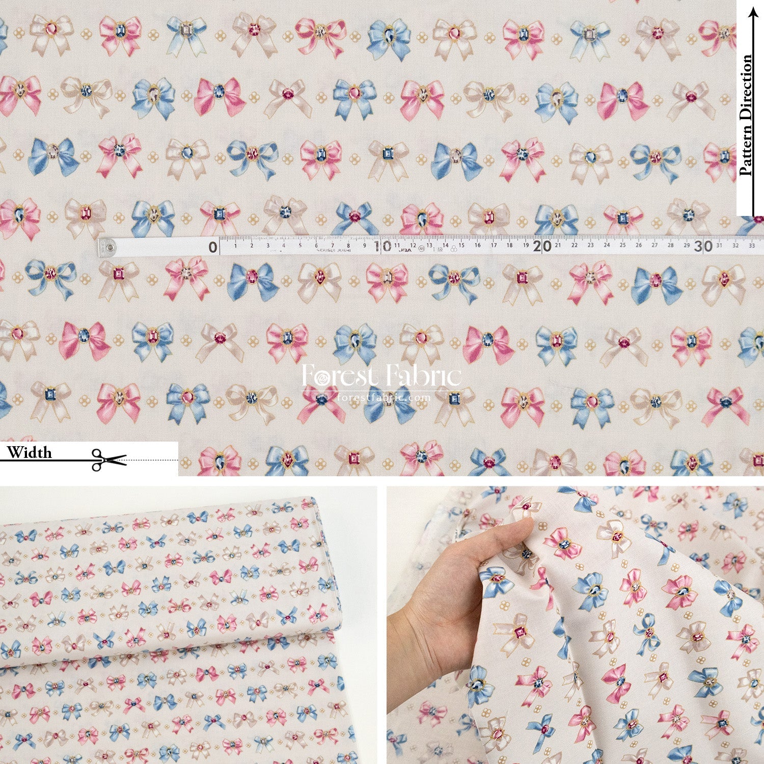 cotton - Sparkling Ribbons fabric - FO:REST Fabric 布恩堂Liberty fabrictana lawnjapanese fabricykk zipper
