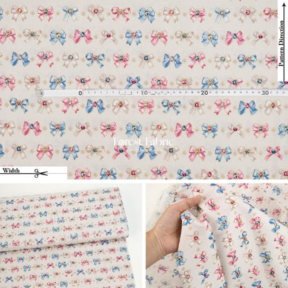 cotton - Sparkling Ribbons fabric - FO:REST Fabric 布恩堂Liberty fabrictana lawnjapanese fabricykk zipper