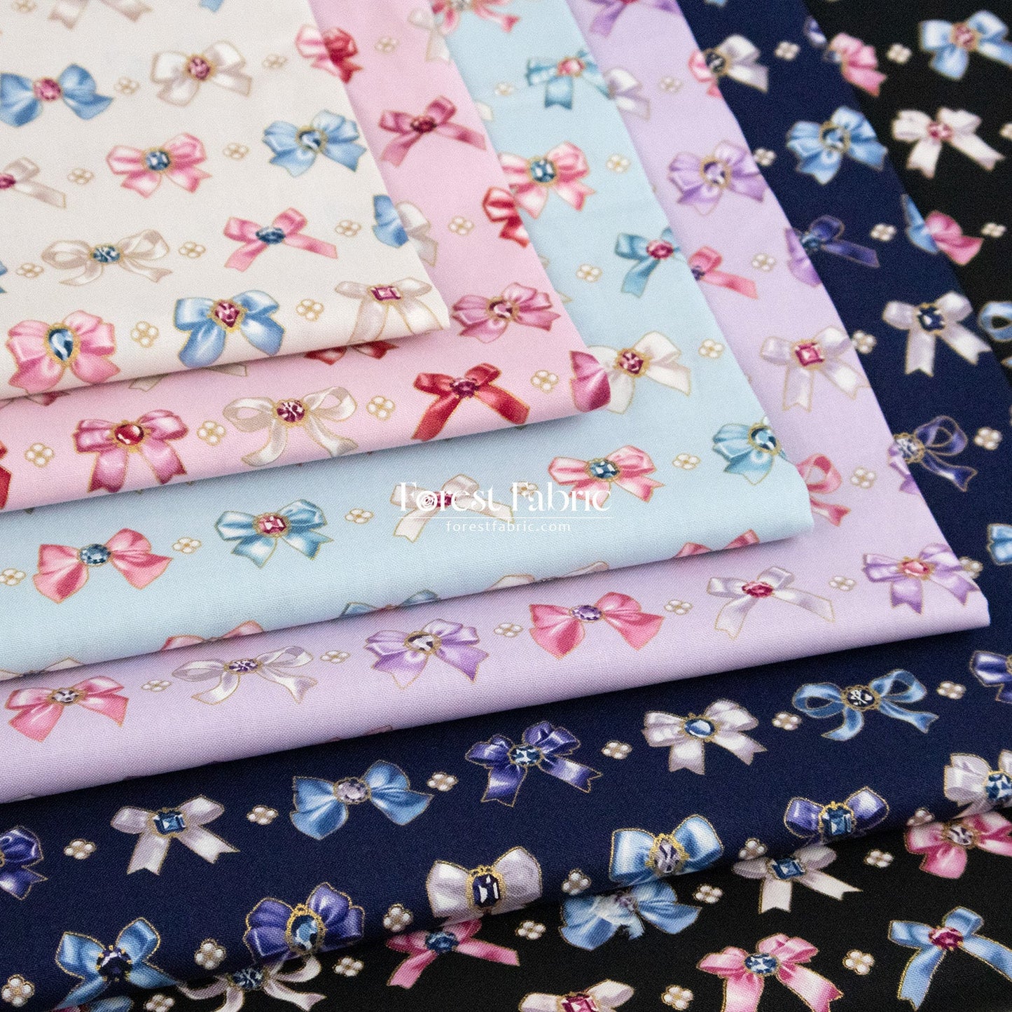 cotton - Sparkling Ribbons fabric - FO:REST Fabric 布恩堂Liberty fabrictana lawnjapanese fabricykk zipper