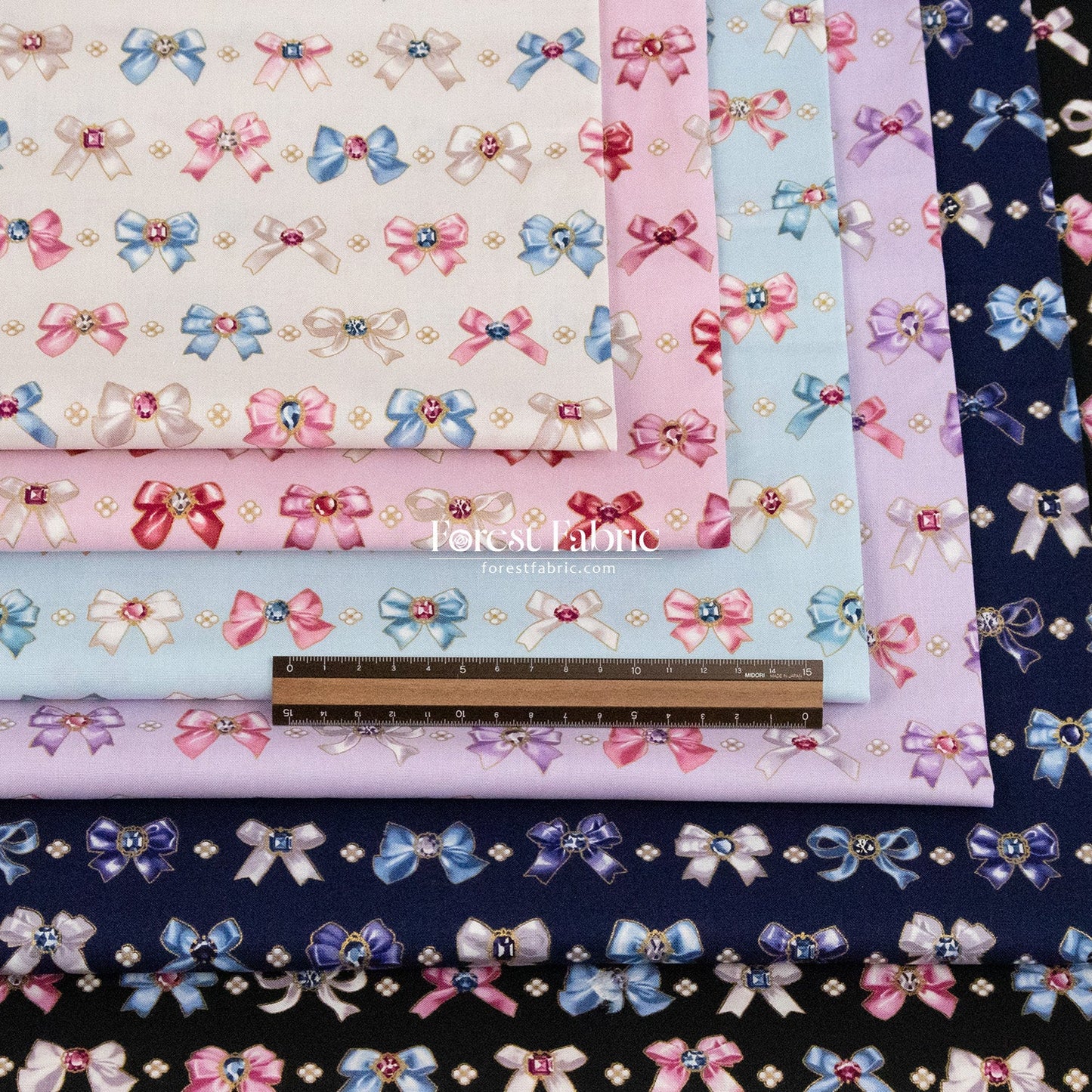 cotton - Sparkling Ribbons fabric - FO:REST Fabric 布恩堂Liberty fabrictana lawnjapanese fabricykk zipper