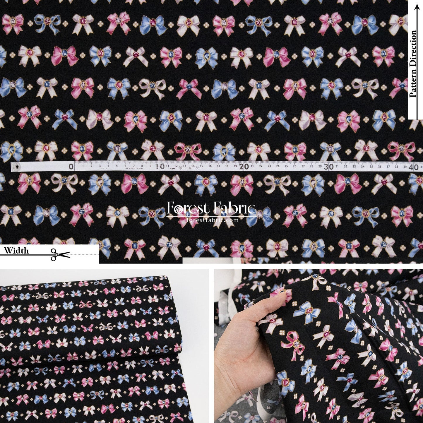 cotton - Sparkling Ribbons fabric - FO:REST Fabric 布恩堂Liberty fabrictana lawnjapanese fabricykk zipper