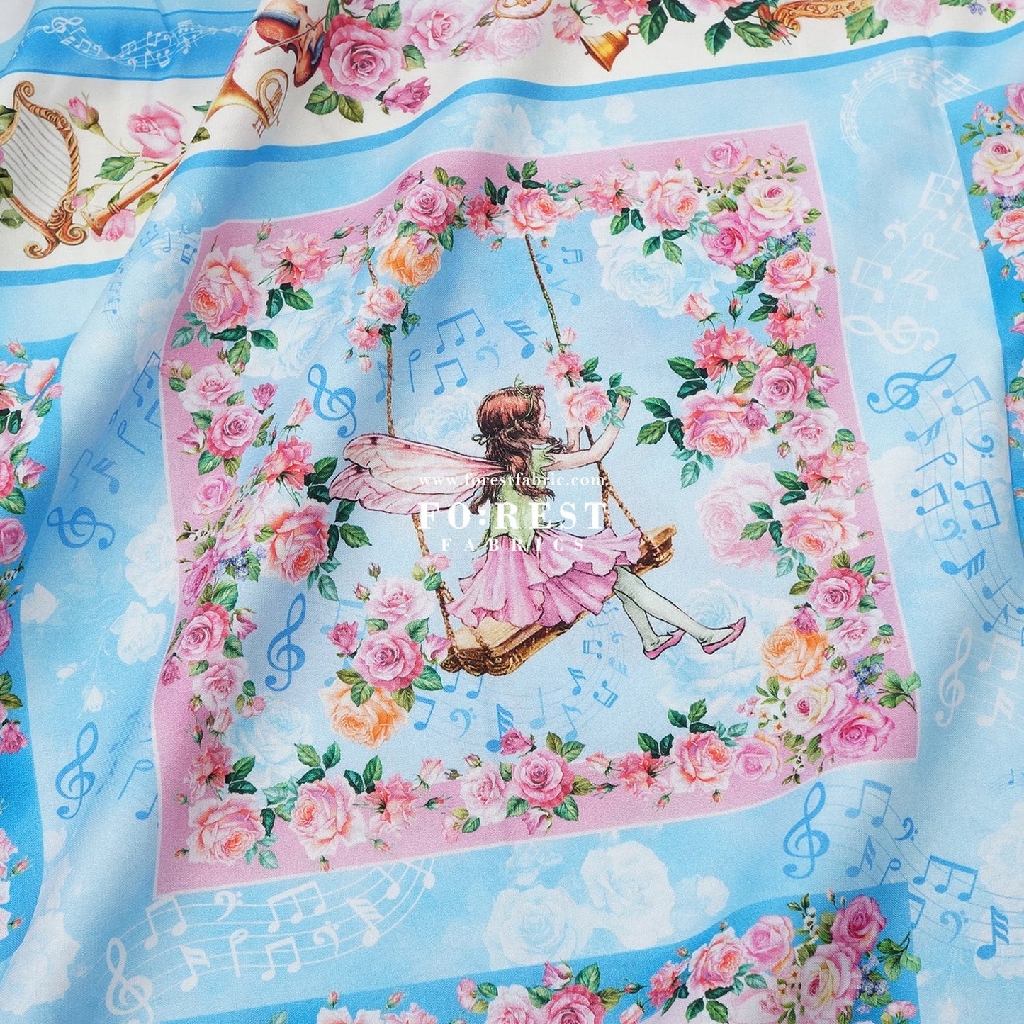 cotton - Spring Song Fairy Garden fabric (PANEL) - FO:REST Fabric 布恩堂Liberty fabrictana lawnjapanese fabricykk zipper