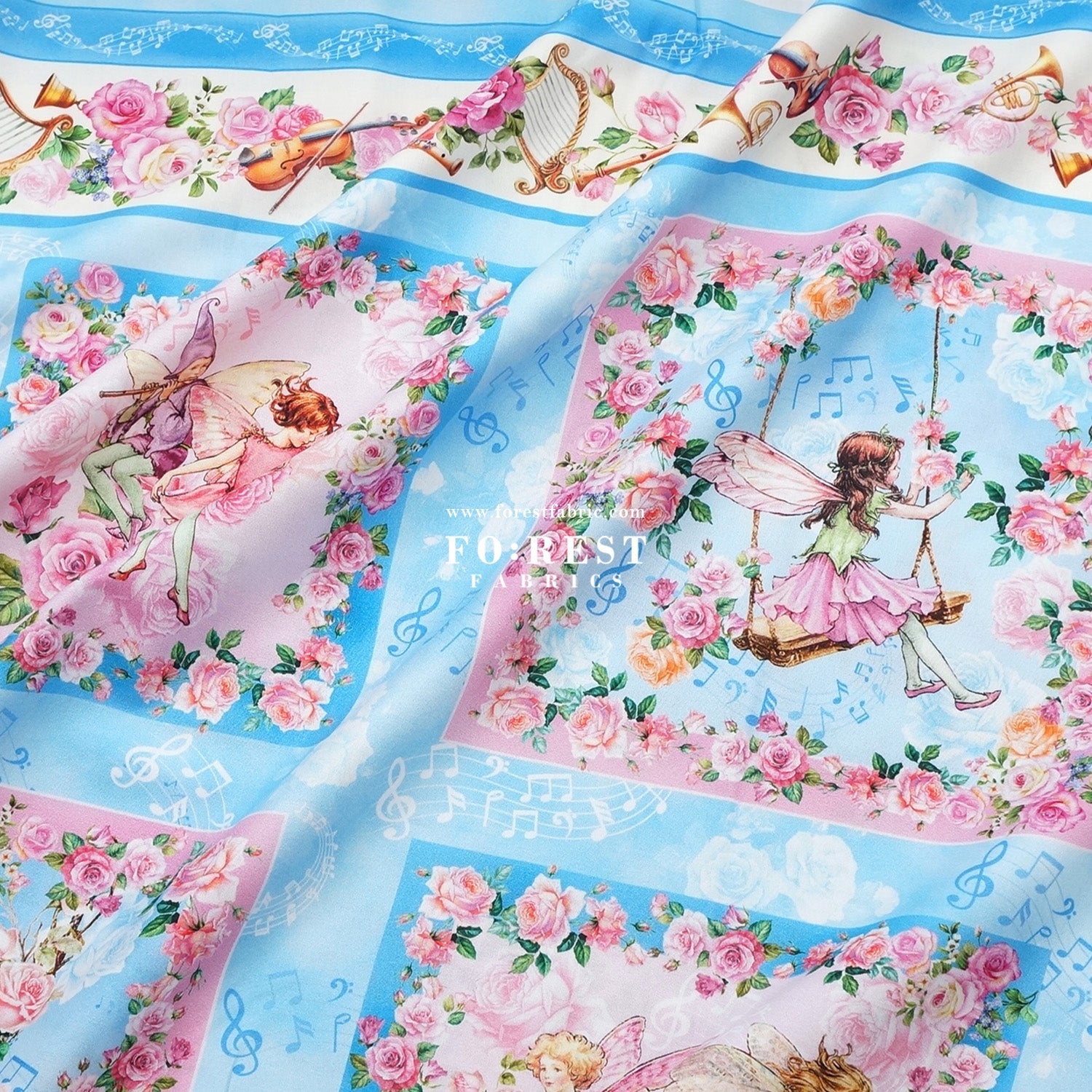 cotton - Spring Song Fairy Garden fabric (PANEL) - FO:REST Fabric 布恩堂Liberty fabrictana lawnjapanese fabricykk zipper