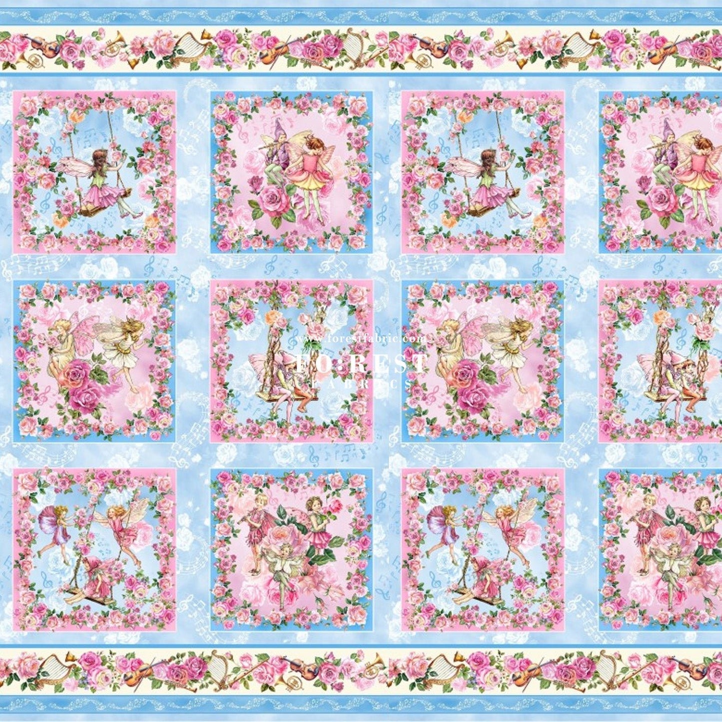 cotton - Spring Song Fairy Garden fabric (PANEL) - FO:REST Fabric 布恩堂Liberty fabrictana lawnjapanese fabricykk zipper