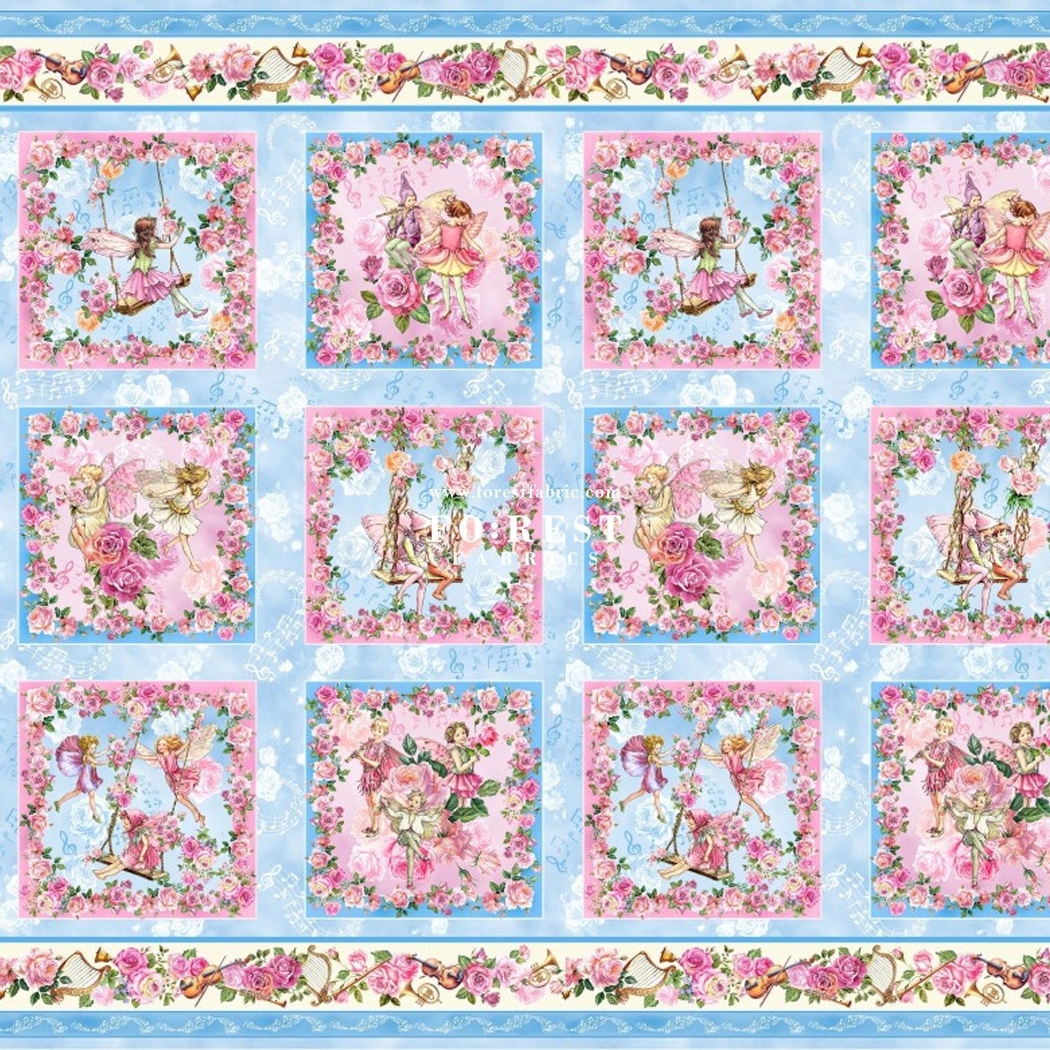 cotton - Spring Song Fairy Garden fabric (PANEL) - FO:REST Fabric 布恩堂Liberty fabrictana lawnjapanese fabricykk zipper
