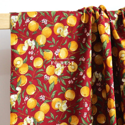 cotton - Squirrel and Apricot fabric - FO:REST Fabric 布恩堂Liberty fabrictana lawnjapanese fabricykk zipper