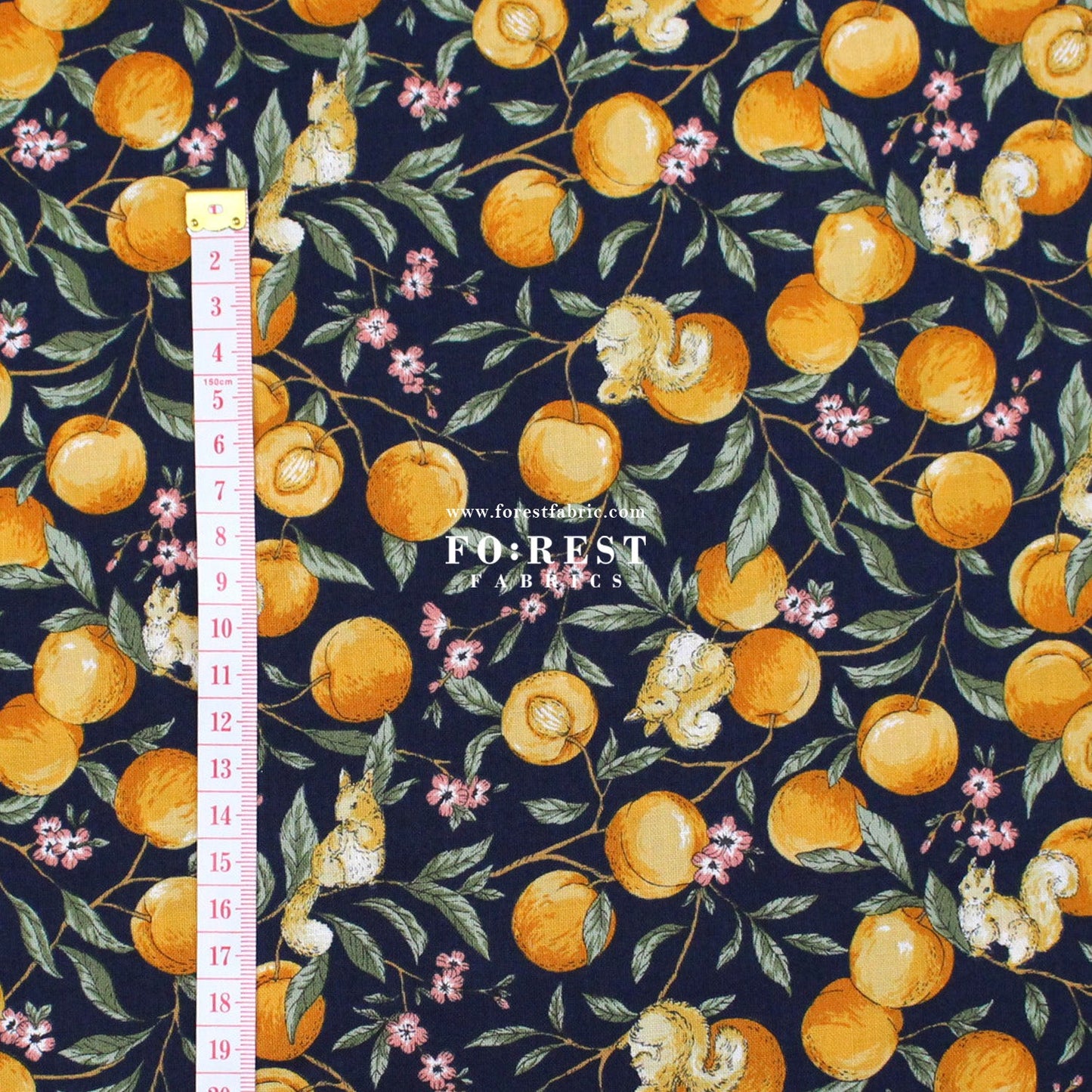 cotton - Squirrel and Apricot fabric - FO:REST Fabric 布恩堂Liberty fabrictana lawnjapanese fabricykk zipper