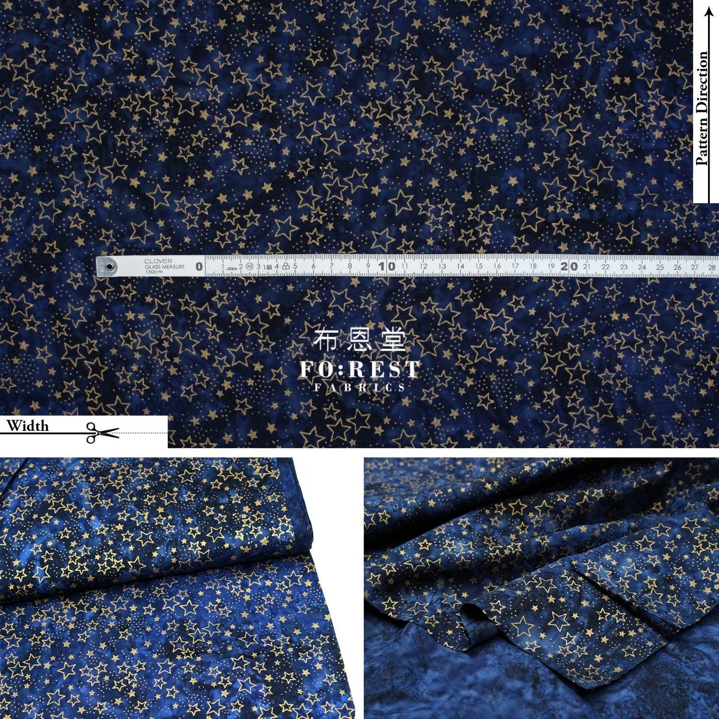 cotton - Star BATIK fabric Navy - FO:REST Fabric 布恩堂Liberty fabrictana lawnjapanese fabricykk zipper