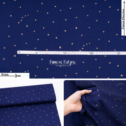 cotton - star with metallic fabric fabric - FO:REST Fabric 布恩堂Liberty fabrictana lawnjapanese fabricykk zipper