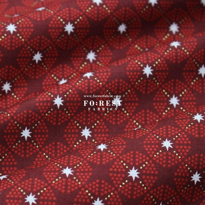 cotton - Starlight Cranberry Metallic fabric - FO:REST Fabric 布恩堂Liberty fabrictana lawnjapanese fabricykk zipper