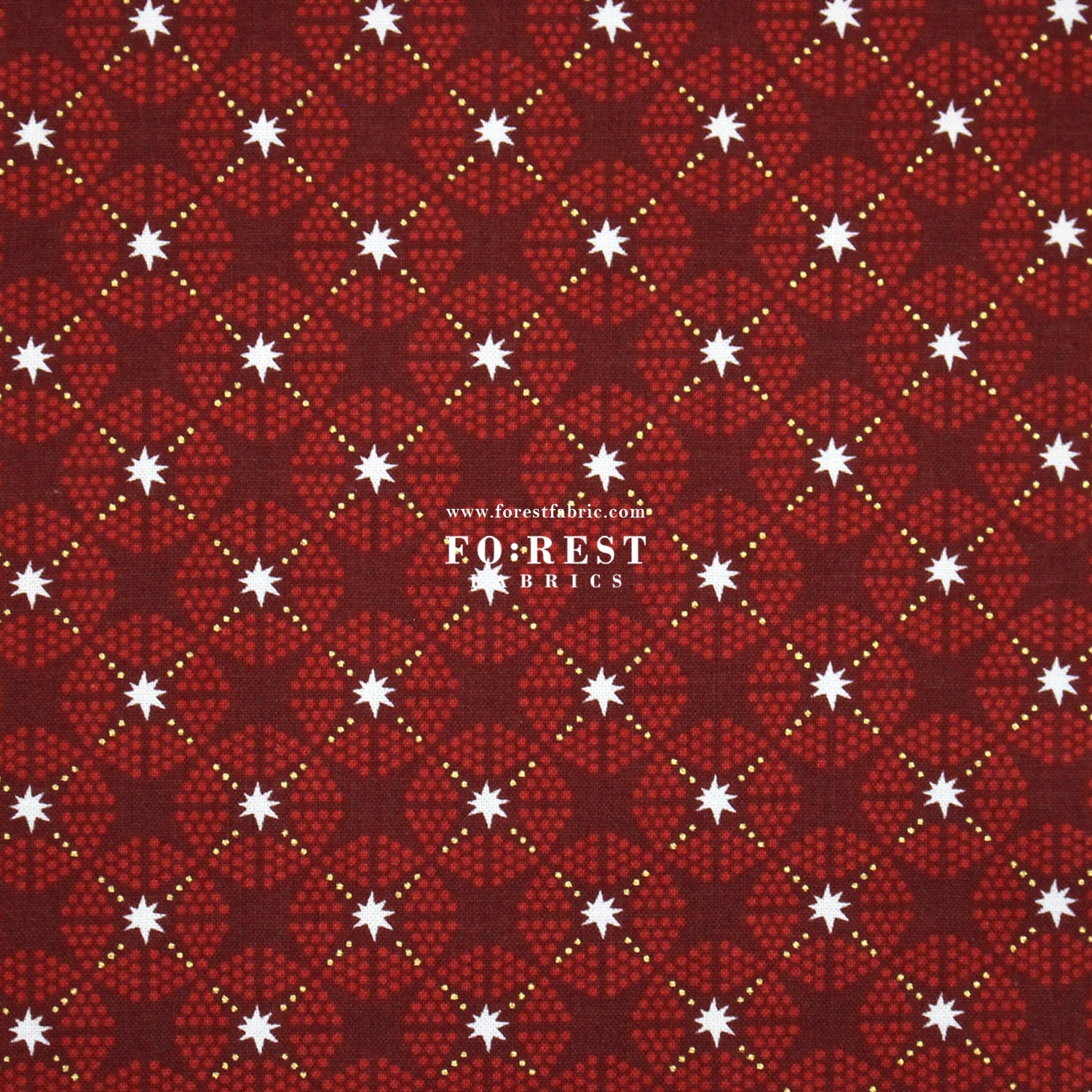 cotton - Starlight Cranberry Metallic fabric - FO:REST Fabric 布恩堂Liberty fabrictana lawnjapanese fabricykk zipper