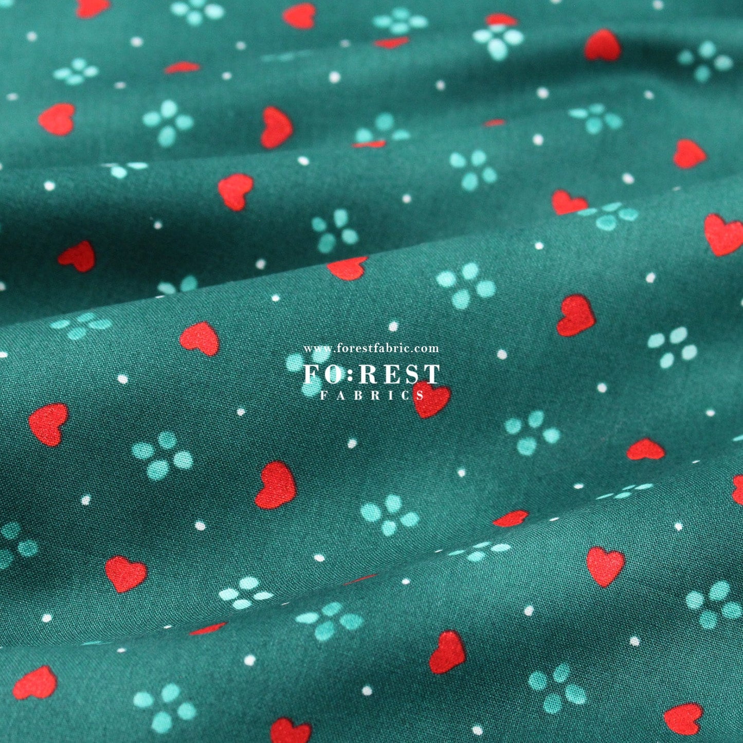 cotton - Strawberry Sweetie Green fabric - FO:REST Fabric 布恩堂Liberty fabrictana lawnjapanese fabricykk zipper