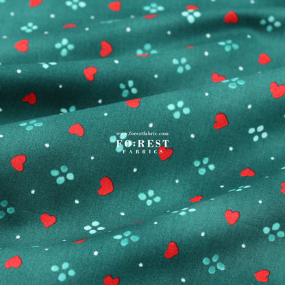 cotton - Strawberry Sweetie Green fabric - FO:REST Fabric 布恩堂Liberty fabrictana lawnjapanese fabricykk zipper