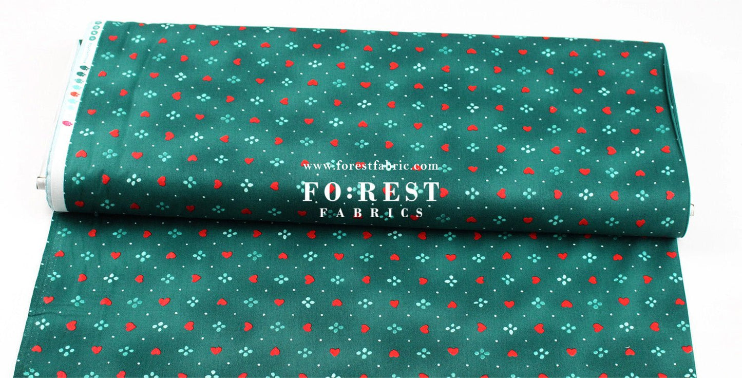 cotton - Strawberry Sweetie Green fabric - FO:REST Fabric 布恩堂Liberty fabrictana lawnjapanese fabricykk zipper