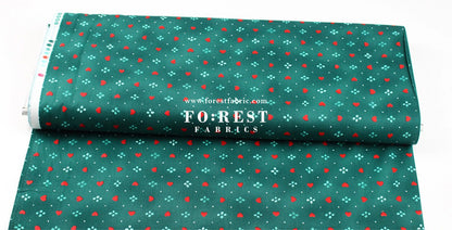 cotton - Strawberry Sweetie Green fabric - FO:REST Fabric 布恩堂Liberty fabrictana lawnjapanese fabricykk zipper
