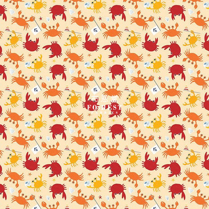Cotton - Summer Beach Crabby Grabbers Fabric