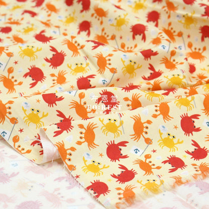 cotton - Summer Beach Crabby Grabbers fabric - FO:REST Fabric 布恩堂Liberty fabrictana lawnjapanese fabricykk zipper