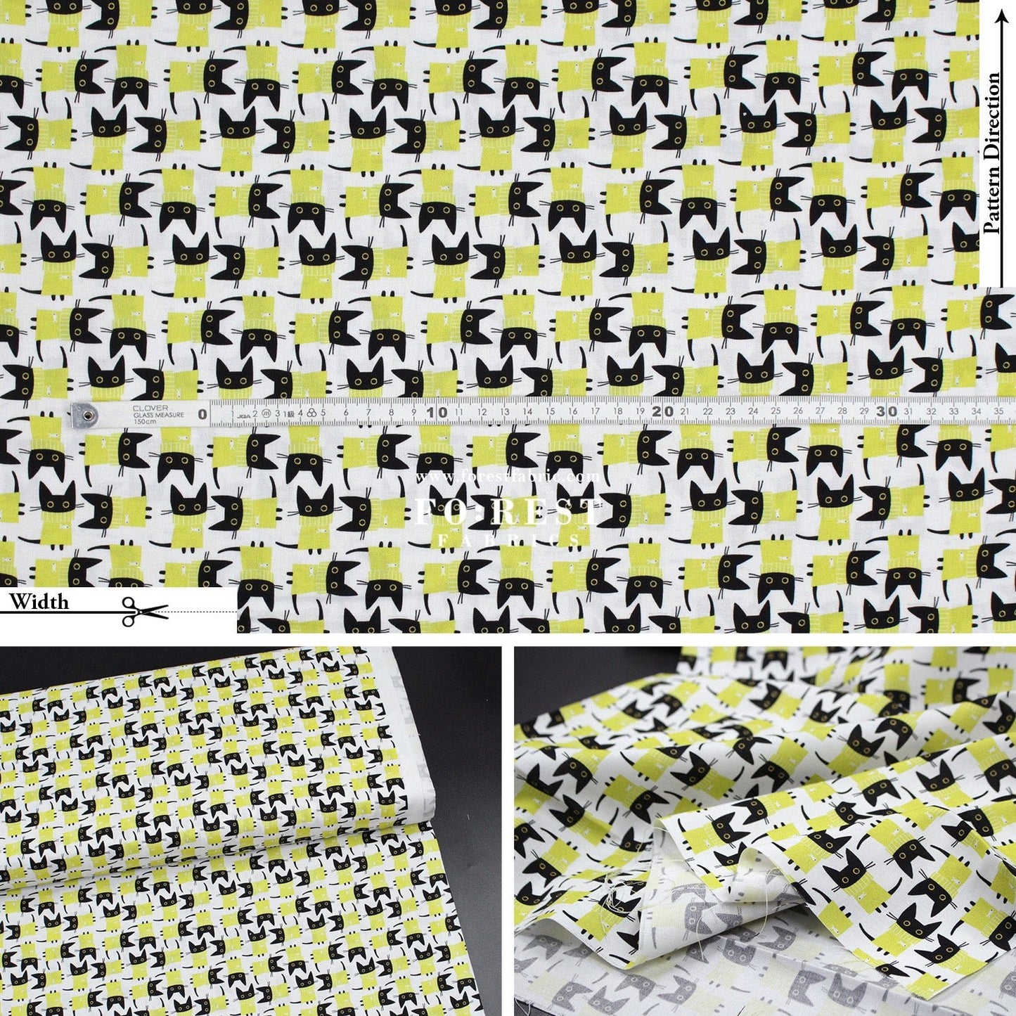 cotton - Sweater Cats fabric White - FO:REST Fabric 布恩堂Liberty fabrictana lawnjapanese fabricykk zipper
