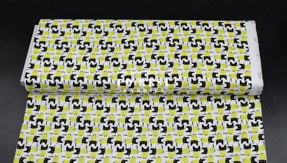 cotton - Sweater Cats fabric White - FO:REST Fabric 布恩堂Liberty fabrictana lawnjapanese fabricykk zipper