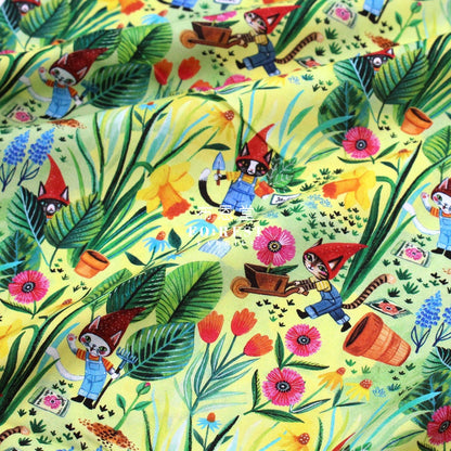 cotton - Sweet Gnomies Cats fabric - FO:REST Fabric 布恩堂Liberty fabrictana lawnjapanese fabricykk zipper
