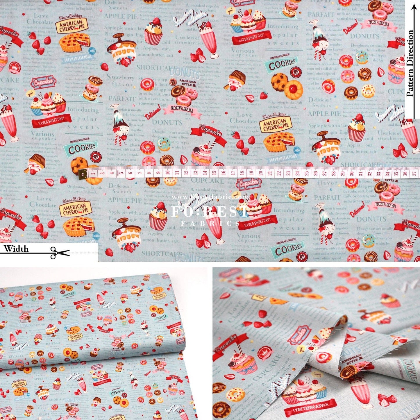 cotton - Sweets Recipe fabric - FO:REST Fabric 布恩堂Liberty fabrictana lawnjapanese fabricykk zipper