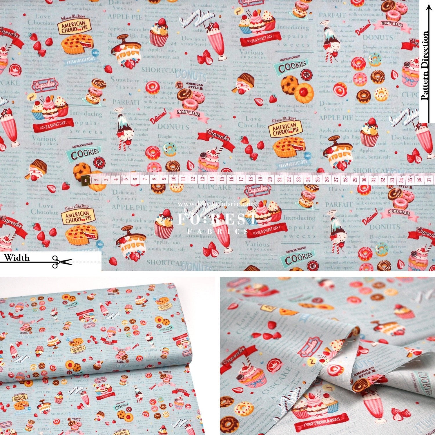 cotton - Sweets Recipe fabric - FO:REST Fabric 布恩堂Liberty fabrictana lawnjapanese fabricykk zipper