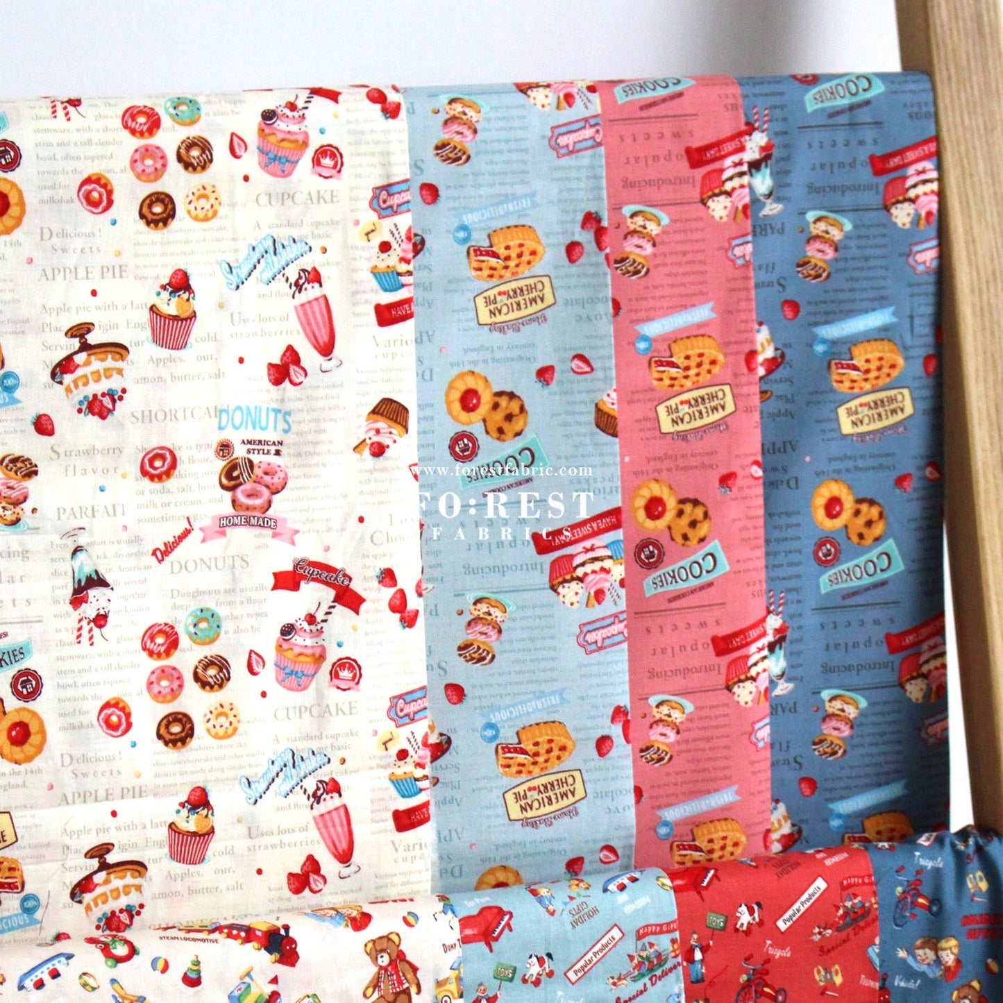 cotton - Sweets Recipe fabric - FO:REST Fabric 布恩堂Liberty fabrictana lawnjapanese fabricykk zipper
