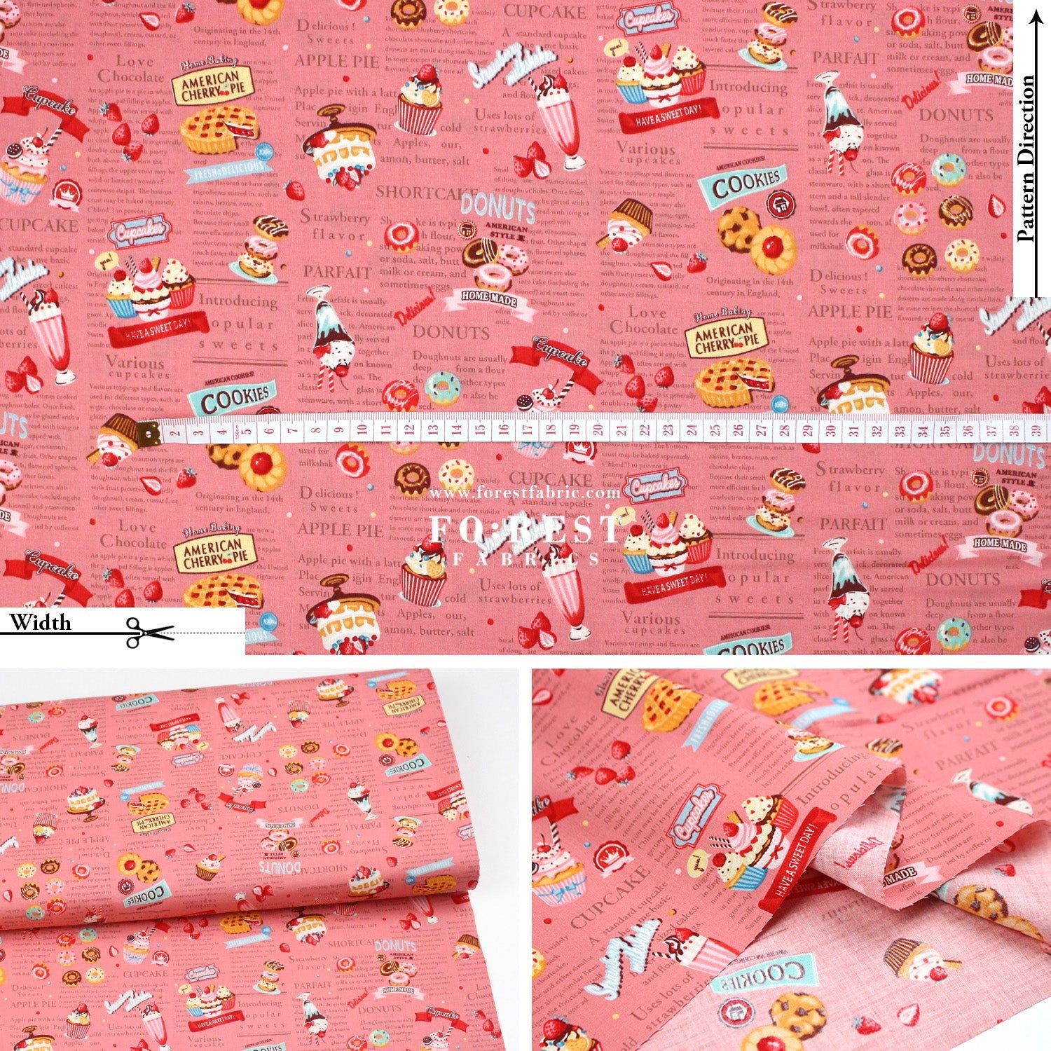 cotton - Sweets Recipe fabric - FO:REST Fabric 布恩堂Liberty fabrictana lawnjapanese fabricykk zipper