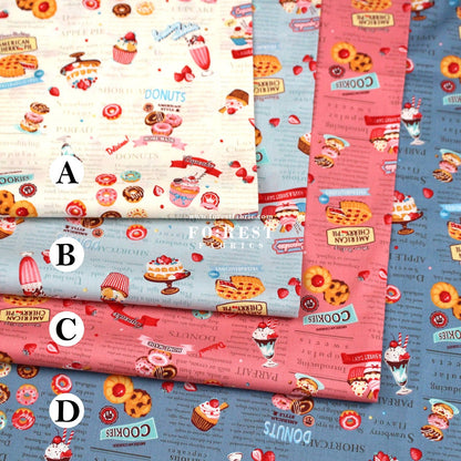 cotton - Sweets Recipe fabric - FO:REST Fabric 布恩堂Liberty fabrictana lawnjapanese fabricykk zipper
