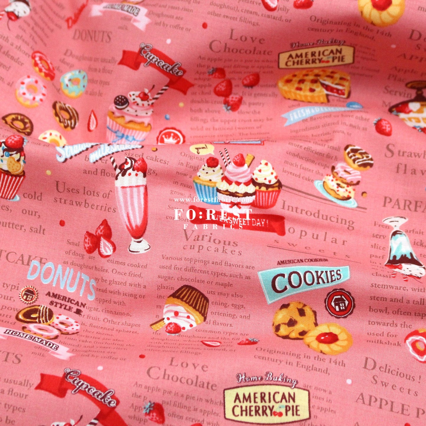 cotton - Sweets Recipe fabric - FO:REST Fabric 布恩堂Liberty fabrictana lawnjapanese fabricykk zipper