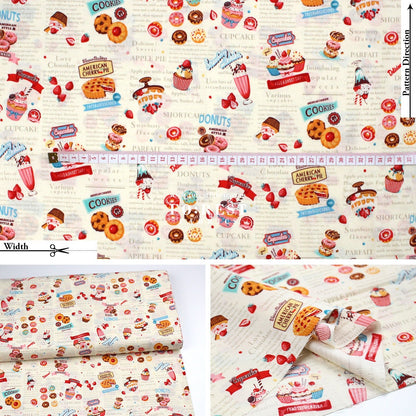 cotton - Sweets Recipe fabric - FO:REST Fabric 布恩堂Liberty fabrictana lawnjapanese fabricykk zipper