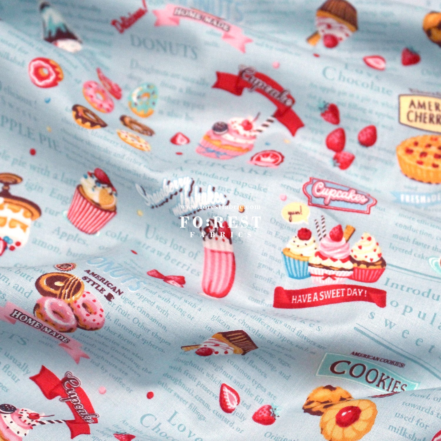 cotton - Sweets Recipe fabric - FO:REST Fabric 布恩堂Liberty fabrictana lawnjapanese fabricykk zipper