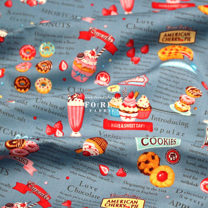 cotton - Sweets Recipe fabric - FO:REST Fabric 布恩堂Liberty fabrictana lawnjapanese fabricykk zipper