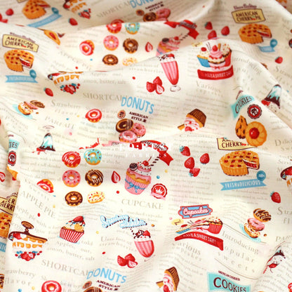cotton - Sweets Recipe fabric - FO:REST Fabric 布恩堂Liberty fabrictana lawnjapanese fabricykk zipper