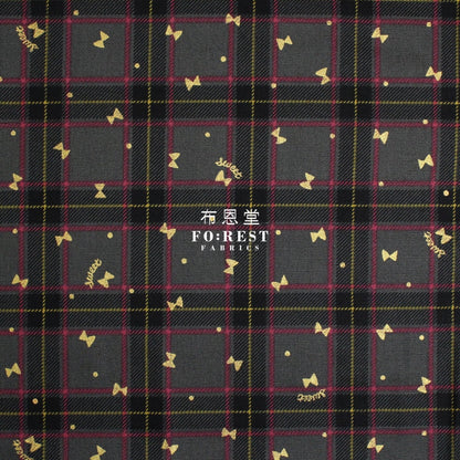Cotton - Tartan Butterfly With Metallic Fabric Gray