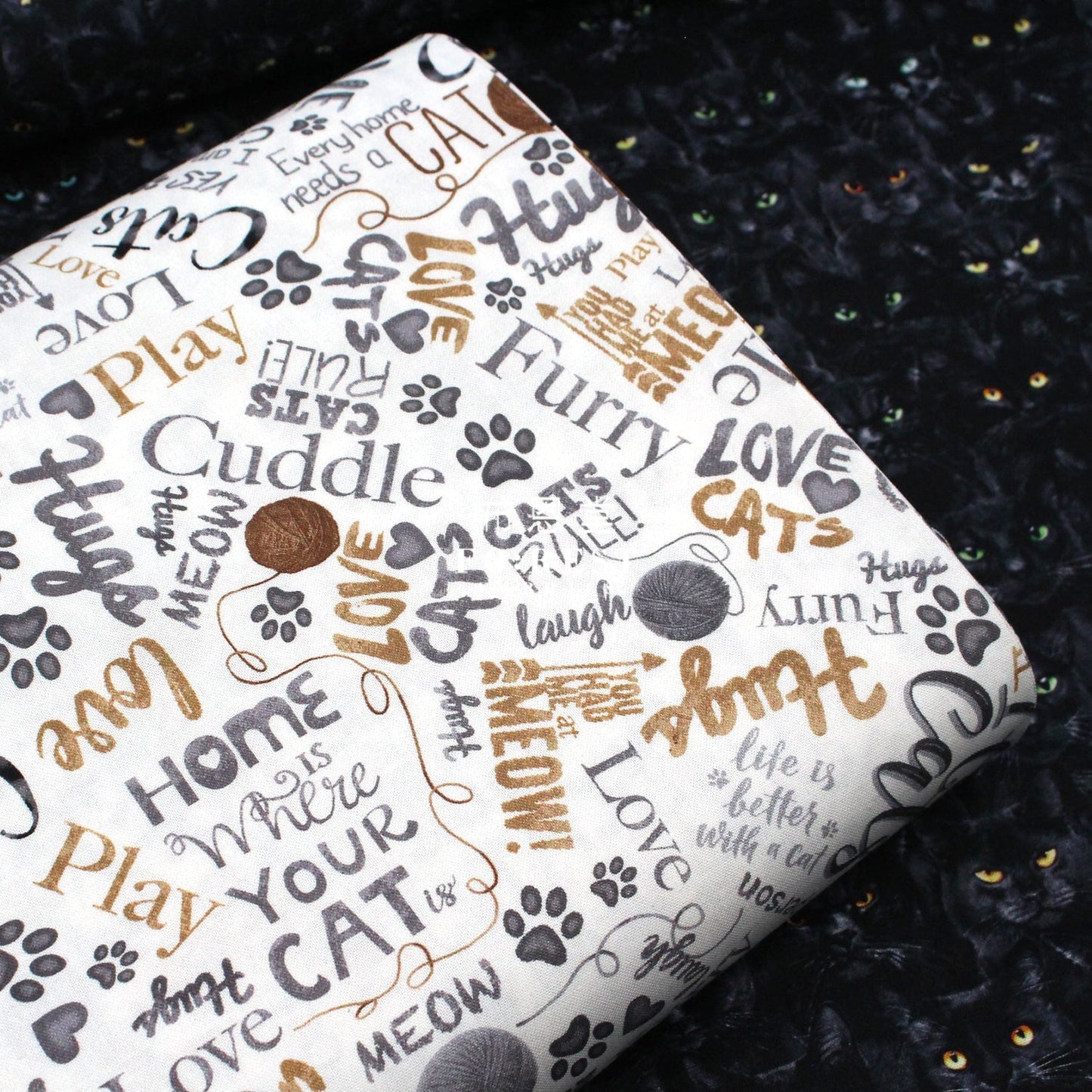 cotton - Text Cats fabric - FO:REST Fabric 布恩堂Liberty fabrictana lawnjapanese fabricykk zipper