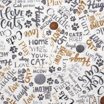 cotton - Text Cats fabric - FO:REST Fabric 布恩堂Liberty fabrictana lawnjapanese fabricykk zipper