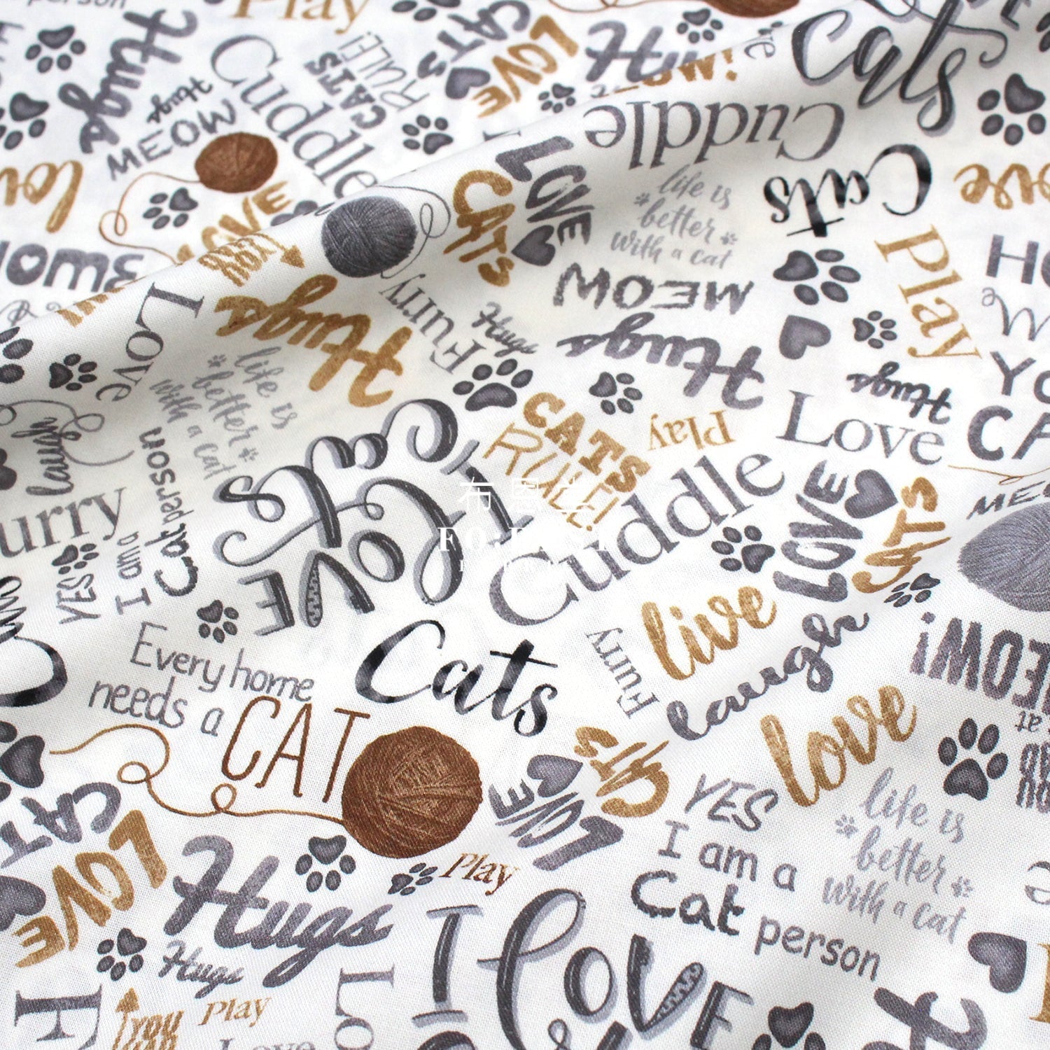 cotton - Text Cats fabric - FO:REST Fabric 布恩堂Liberty fabrictana lawnjapanese fabricykk zipper