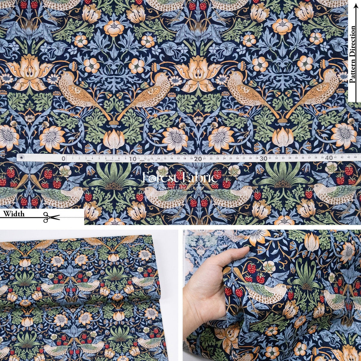 cotton - The Art of William Morris fabric 1 - FO:REST Fabric 布恩堂Liberty fabrictana lawnjapanese fabricykk zipper