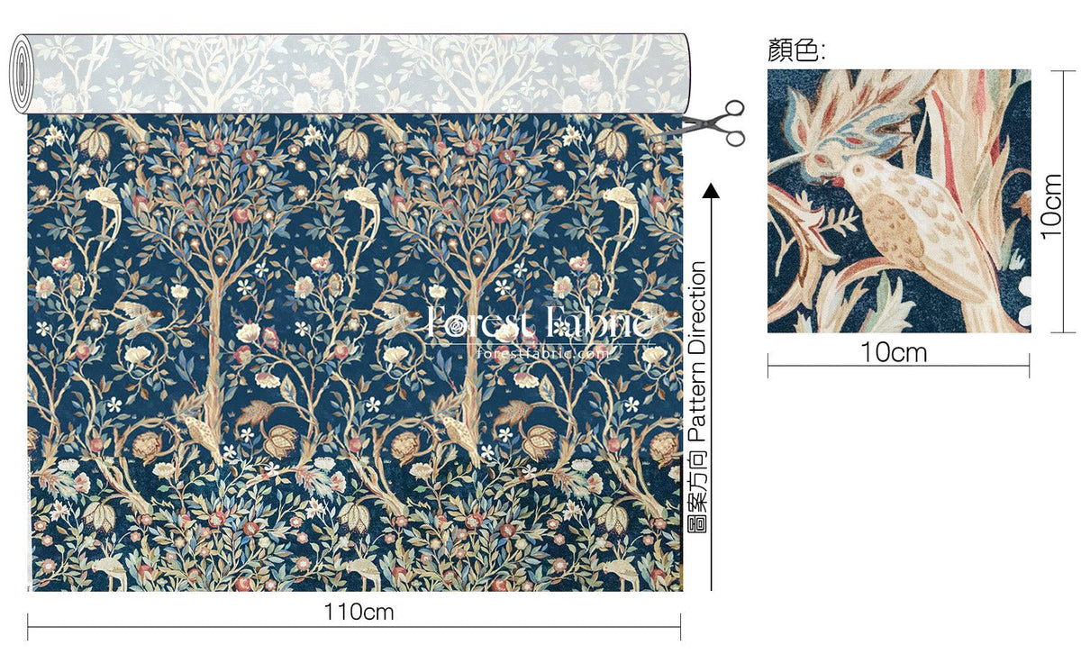cotton - The Art of William Morris fabric 2 - FO:REST Fabric 布恩堂Liberty fabrictana lawnjapanese fabricykk zipper