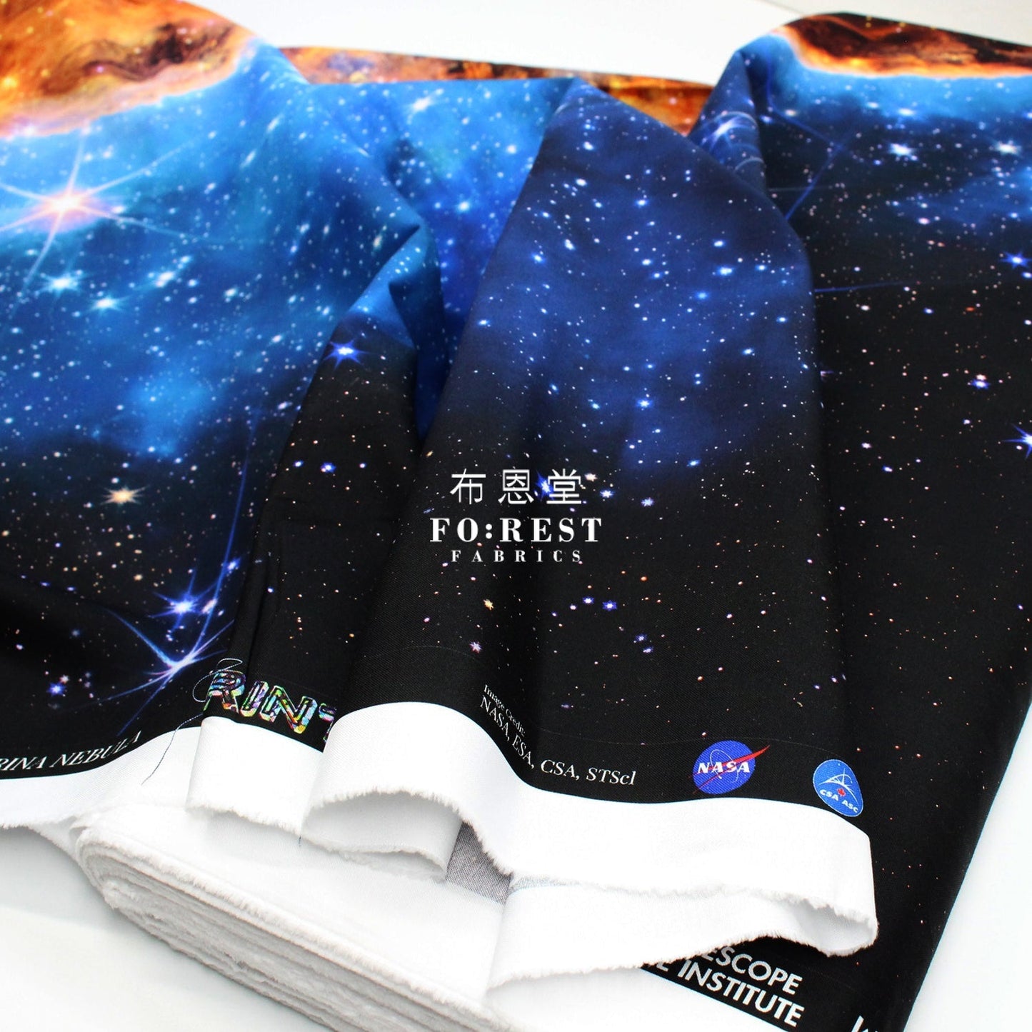 cotton - The Hidden Universe - Carina Nebula Fire And Ice PANEL fabric - FO:REST Fabric 布恩堂Liberty fabrictana lawnjapanese fabricykk zipper