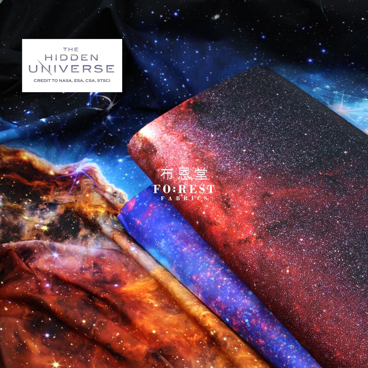 cotton - The Hidden Universe - Galactic Center Infrared PANEL fabric - FO:REST Fabric 布恩堂Liberty fabrictana lawnjapanese fabricykk zipper