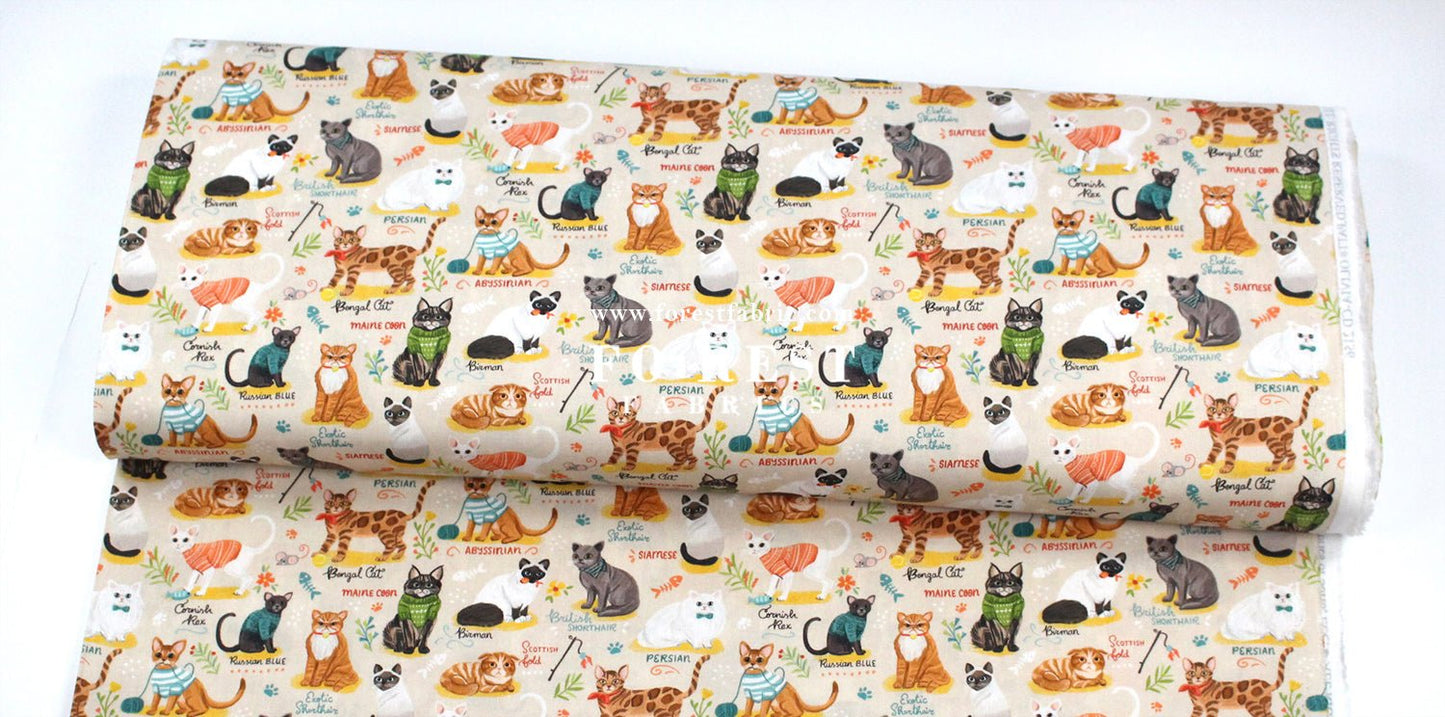 cotton - The illustrated cat fabric - FO:REST Fabric 布恩堂Liberty fabrictana lawnjapanese fabricykk zipper