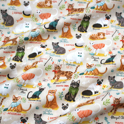 cotton - The illustrated cat fabric - FO:REST Fabric 布恩堂Liberty fabrictana lawnjapanese fabricykk zipper